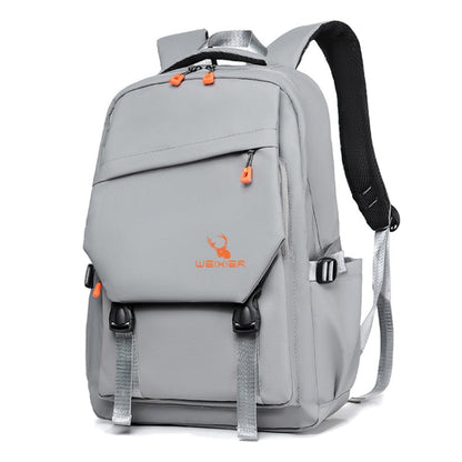 WEIXIER B682 Large Capacity Double Shoulder Backpack Casual Waterproof Travel Bag(Light Gray)