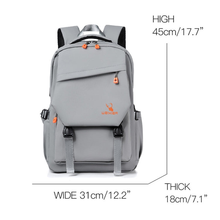 WEIXIER B682 Large Capacity Double Shoulder Backpack Casual Waterproof Travel Bag(Dark Gray)