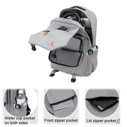 WEIXIER B682 Large Capacity Double Shoulder Backpack Casual Waterproof Travel Bag(Dark Gray)