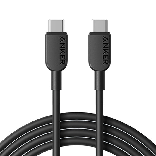 ANKER A81E2 Câble de charge rapide double tête de 1,8 m 60W double type-C pour téléphone portable (noir)
