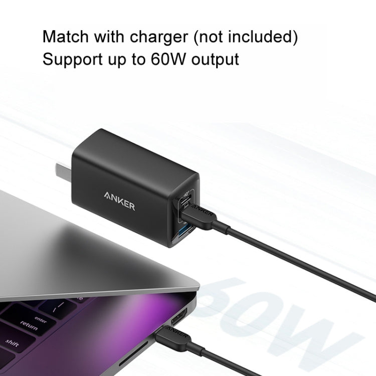 ANKER A81E2 1.8m 60W Dual Type-C Data Cell Phone Dual Head Fast Charging Cable(Blue)