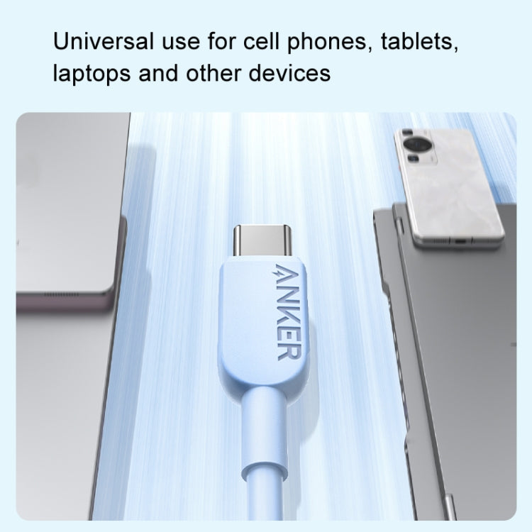 ANKER A81E2 1.8m 60W Dual Type-C Data Cell Phone Dual Head Fast Charging Cable(White)