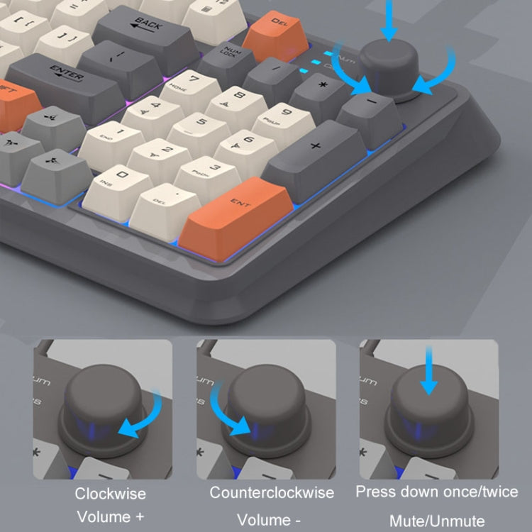 XUNSVFOX K94 Wireless Bluetooth Dual Mode Mechanical Keyboard Gaming Office Laptop Keyboard(Lake Blue)