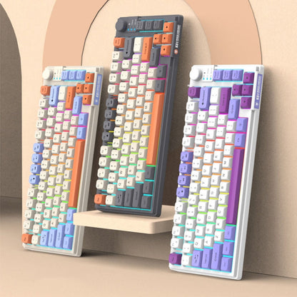 XUNSVFOX K81 Clavier filaire lumineux pour jeux et bureautique (Violet)
