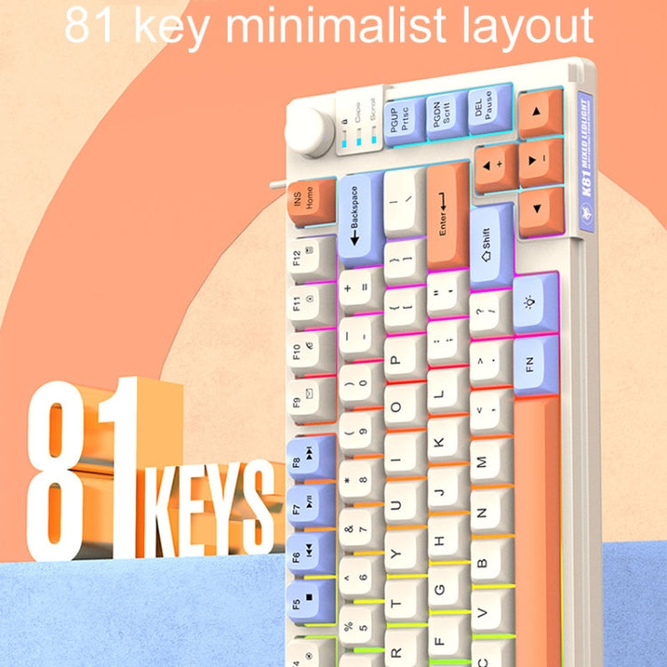 XUNSVFOX K81 Clavier filaire lumineux pour jeux et bureautique (Violet)