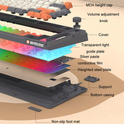 XUNSVFOX K81 Clavier filaire lumineux pour jeux et bureautique (Violet)