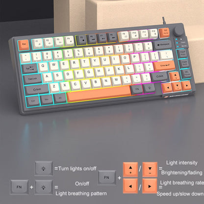 XUNSVFOX K81 Clavier filaire lumineux pour jeux et bureautique (Violet)