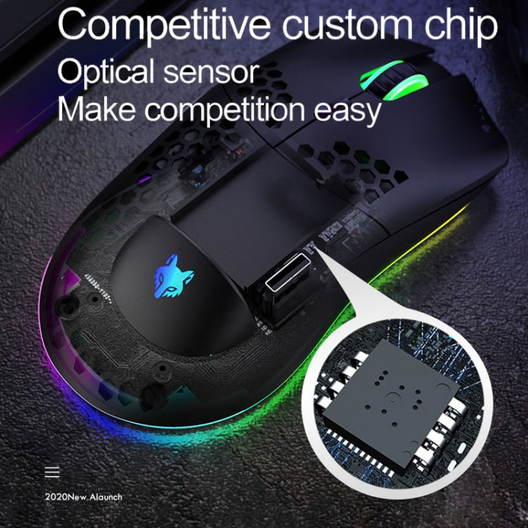 XUNSVFOX XYH80 Hollow Hole Rechargeable Wireless Gaming Mouse RGB Light Computer Office Mouse(Black)