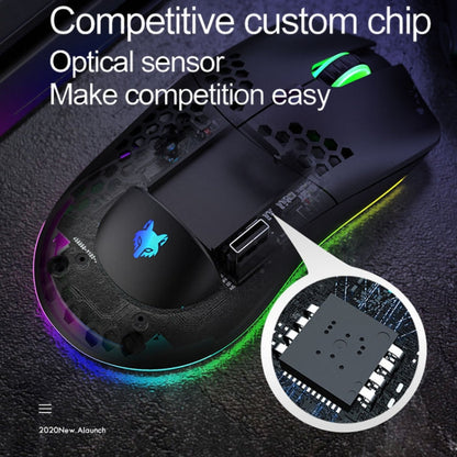 XUNSVFOX XYH80 Hollow Hole Rechargeable Wireless Gaming Mouse RGB Light Computer Office Mouse(Black)