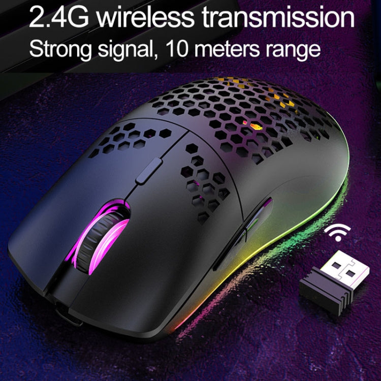 XUNSVFOX XYH80 Hollow Hole Rechargeable Wireless Gaming Mouse RGB Light Computer Office Mouse(Black)