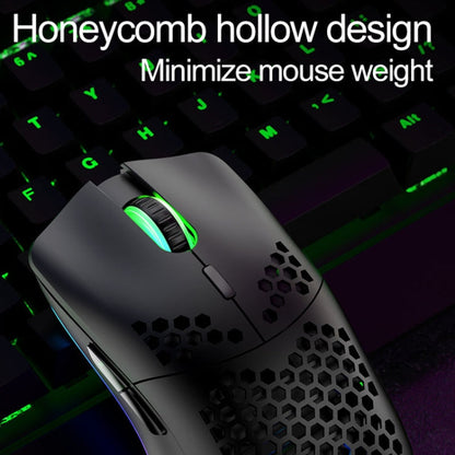 XUNSVFOX XYH80 Hollow Hole Rechargeable Wireless Gaming Mouse RGB Light Computer Office Mouse(Black)