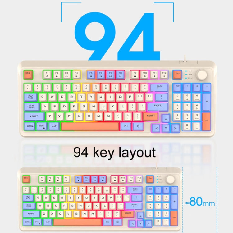 XUNSVFOX K820 Wired Gaming Mechanical Feeling 94 Keys Keyboard And Mouse Set(Bee)