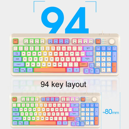 XUNSVFOX K820 Wired Gaming Mechanical Feeling 94 Keys Keyboard And Mouse Set(Bee)