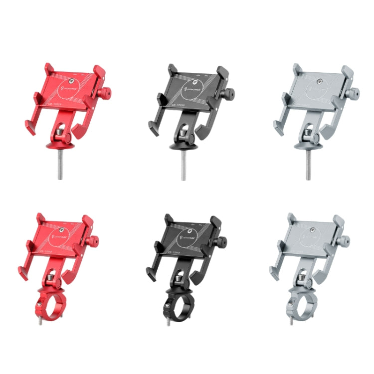 JOHORSE Bicycle Shockproof Mobile Phone Holder Motorcycle Riding Equipment, Color: Handlebar Black