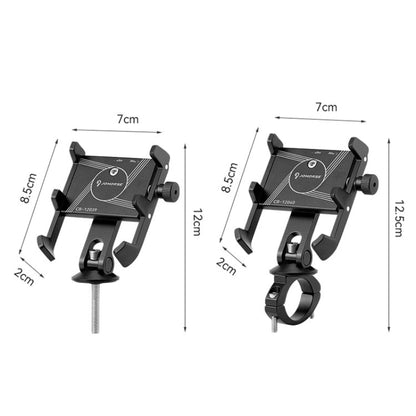 JOHORSE Bicycle Shockproof Mobile Phone Holder Motorcycle Riding Equipment, Color: Handlebar Black