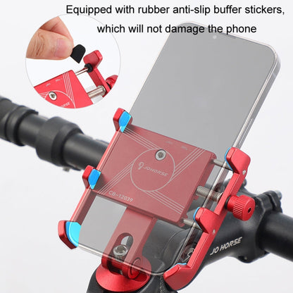 JOHORSE Bicycle Shockproof Mobile Phone Holder Motorcycle Riding Equipment, Color: Handlebar Black