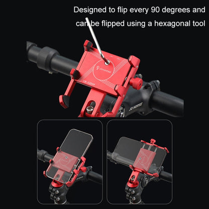 JOHORSE Bicycle Shockproof Mobile Phone Holder Motorcycle Riding Equipment, Color: Handlebar Black