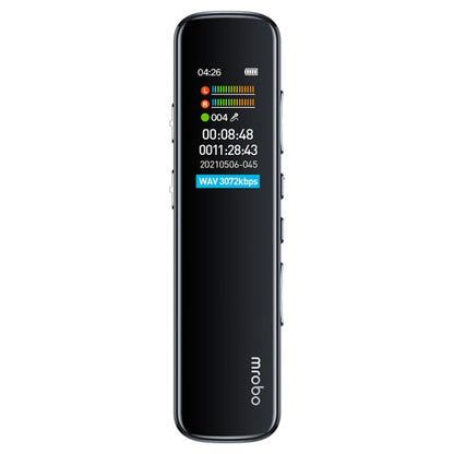 Mrobo RV-19 0.96-inch HD Screen 3D Noise Reduction Recording Pen Music Player, Capacity: 128GB(Black)