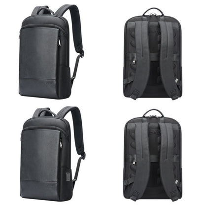 Bopai First-Layer Cowhide Business Commuter Waterproof And Lightweight Laptop Backpack, Color: Flagship