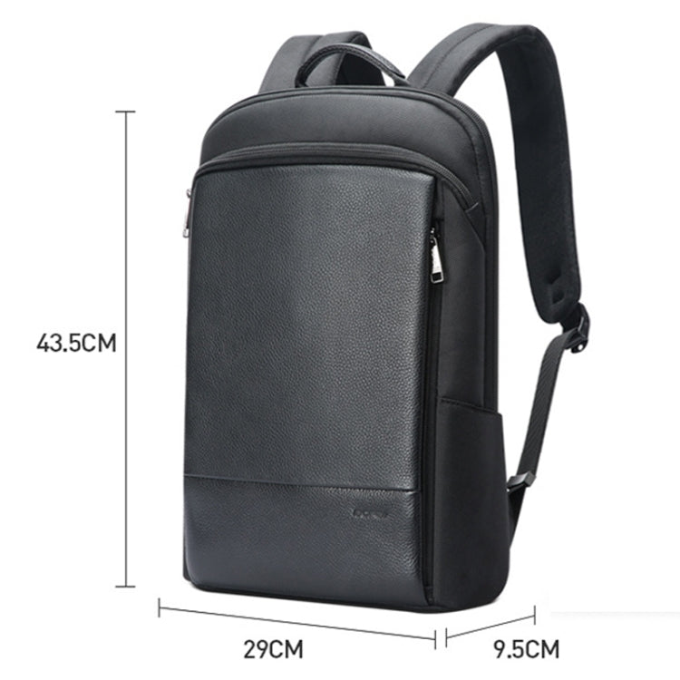 Bopai First-Layer Cowhide Business Commuter Waterproof And Lightweight Laptop Backpack, Color: Flagship