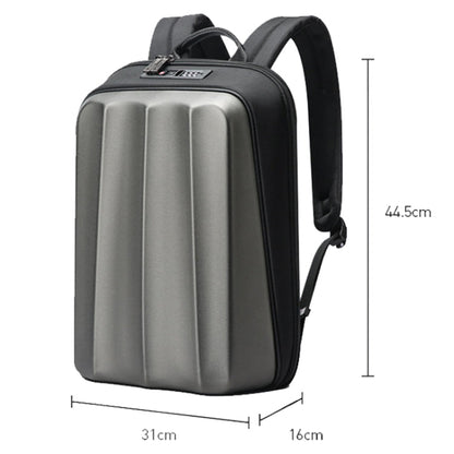 Bopai 61-122579 Large Capacity Hard Shell Password Lock Waterproof Business Laptop Backpack(Grey)