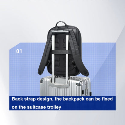 Bopai 61-122579 Large Capacity Hard Shell Password Lock Waterproof Business Laptop Backpack(Grey)