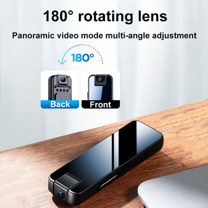 Mrobo D6 1080P Rotating Camera Night Vision Video Recorder With Back Clip, Size: No-memory(Black)