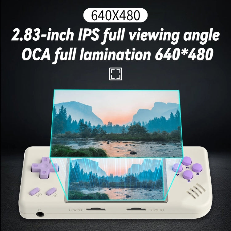 ANBERNIC RG28XX Retro Handheld Game Console 2.83-Inch IPS Screen Linux OS 64GB(Retro Gray)