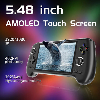 ANBERNIC RG556 Handheld Game Console Android 13 System 5.48-Inch AMOLED Screen WIFI Bluetooth Game Player 128GB+256GB(Transparent Blue)