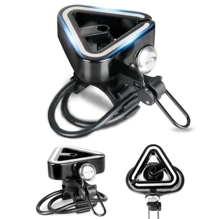 Sonnette de VTT N+1 universelle en cuivre triangulaire, couleur : argent avec anneau de fixation