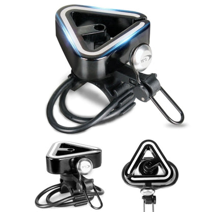 Sonnette de VTT N+1 universelle en cuivre triangulaire, couleur : argent avec anneau de fixation