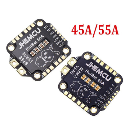 JHEMCU RuiBet 55A ESC 4 en 1 brushless 3-6S 30.5X30.5 M4 BLHELI_S Dshot600 pour FPV RC