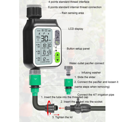 NADSTER Arroseur de fleurs automatique temporisé avec capteur de pluie pour jardin, Spécification : Sortie unique