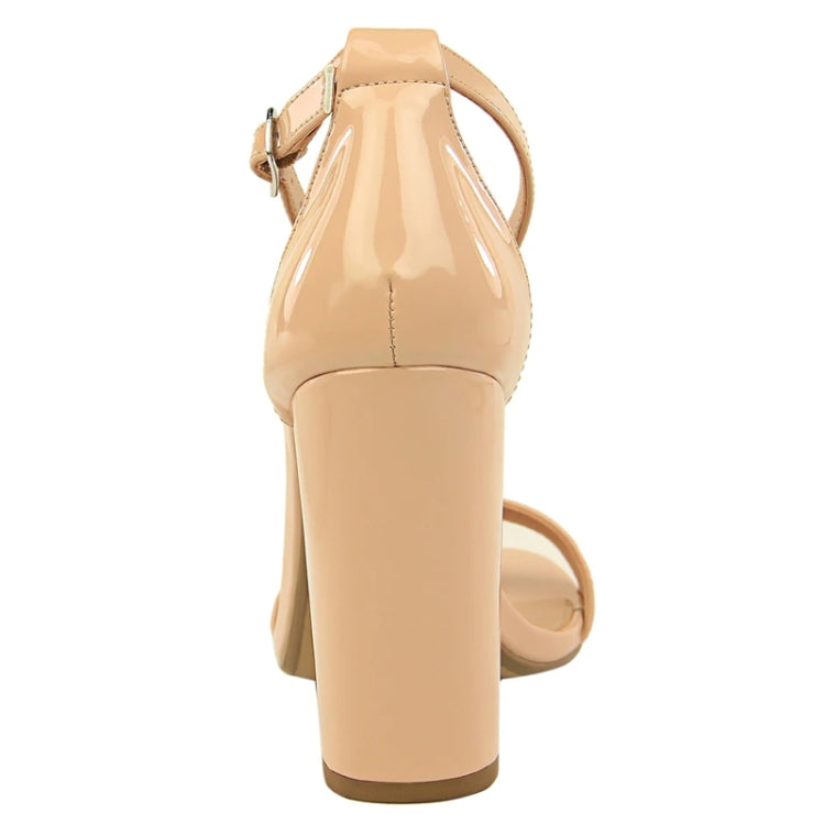 BIGTREE Chaussures Femme Été Talons Hauts Simples Épais Sexy Sandales à Lanières de Cheville pour Boîte de Nuit, Taille : 40 (Blanc)