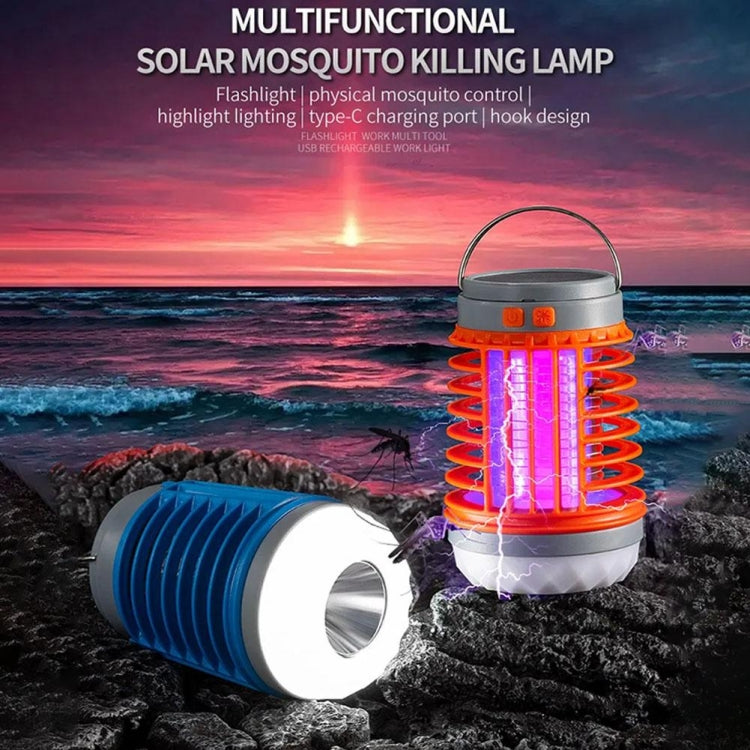 E-SMARTER W890-1 Solar LED Electric Shock Mosquito Light Outdoor USB Rechargeable Lighting Mosquito Trap(Orange)