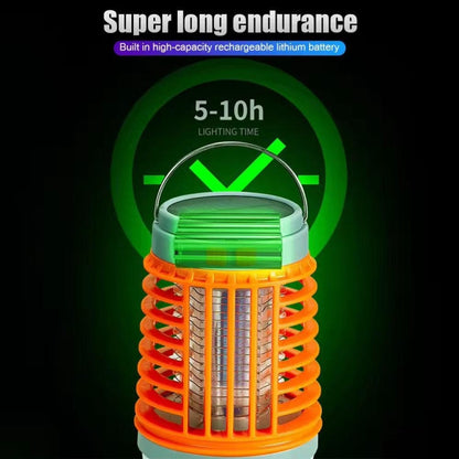 E-SMARTER W890-1 Solar LED Electric Shock Mosquito Light Outdoor USB Rechargeable Lighting Mosquito Trap(Orange)