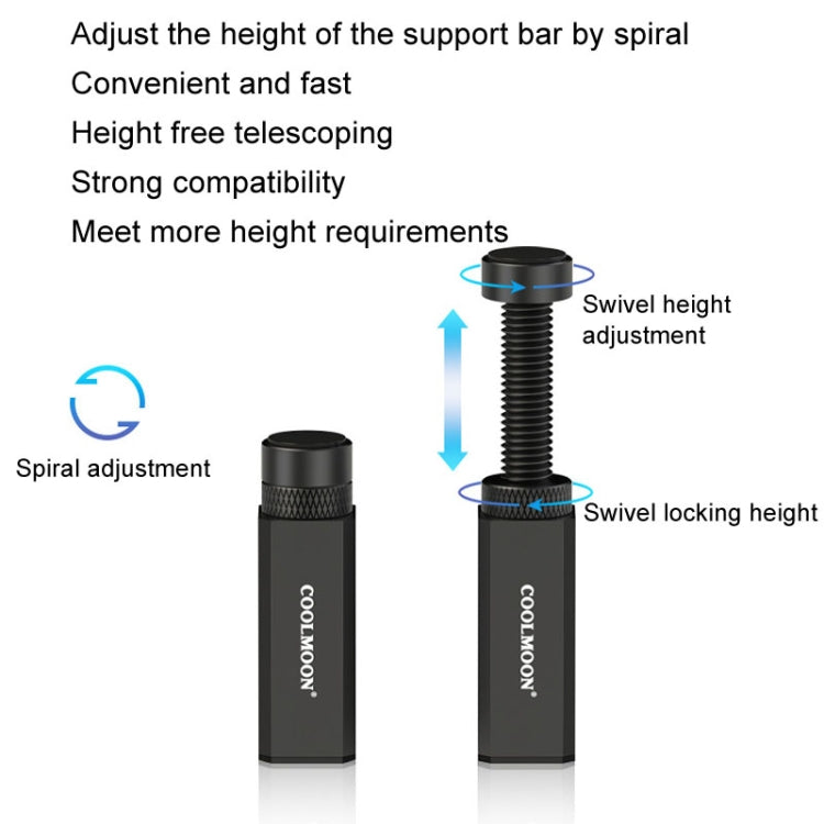 COOLMOON Graphics Card Stand Desktop Computer Graphics Card Vertical Top Support Bracket Screw Telescopic Support Rods, Adjustable Height: 5-8cm (Black)