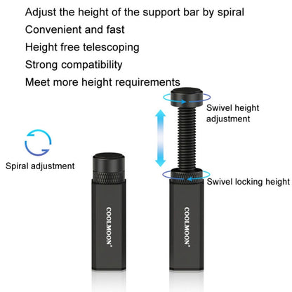 COOLMOON Graphics Card Stand Desktop Computer Graphics Card Vertical Top Support Bracket Screw Telescopic Support Rods, Adjustable Height: 5-8cm (Black)
