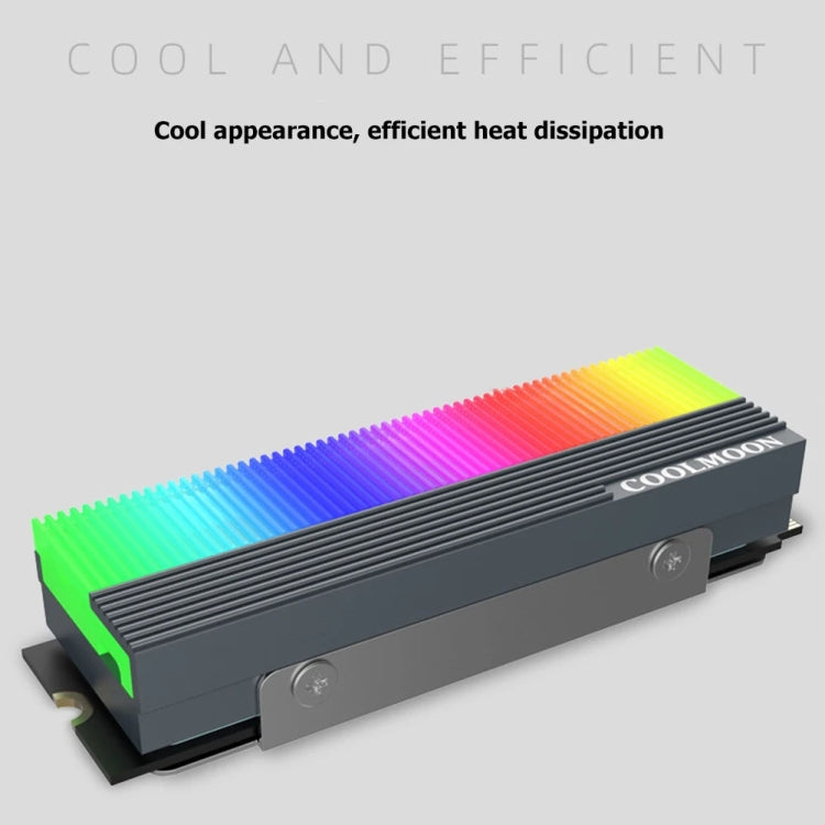 COOLMOON CM-M2A M.2 2280 Solid State Drive Cooler 5V ARGB Hard Drive Heatsink(Gray)