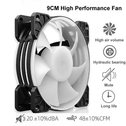 COOLMOON Frost Double Copper Tube CPU Fan Desktop PC Illuminated Silent AMD Air-Cooled Cooler, Style: P22 Magic Moon Edition Double Fan