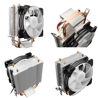 COOLMOON Frost Double Copper Tube CPU Fan Desktop PC Illuminated Silent AMD Air-Cooled Cooler, Style: P22 Streamline Edition Double Fan