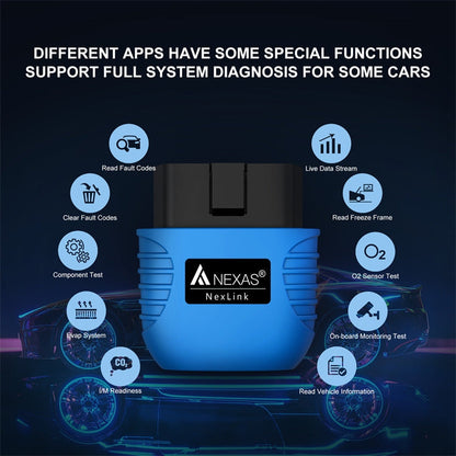 Scanner de diagnostic OBD2 Nexas Bluetooth 5.0 pour IOS/Android