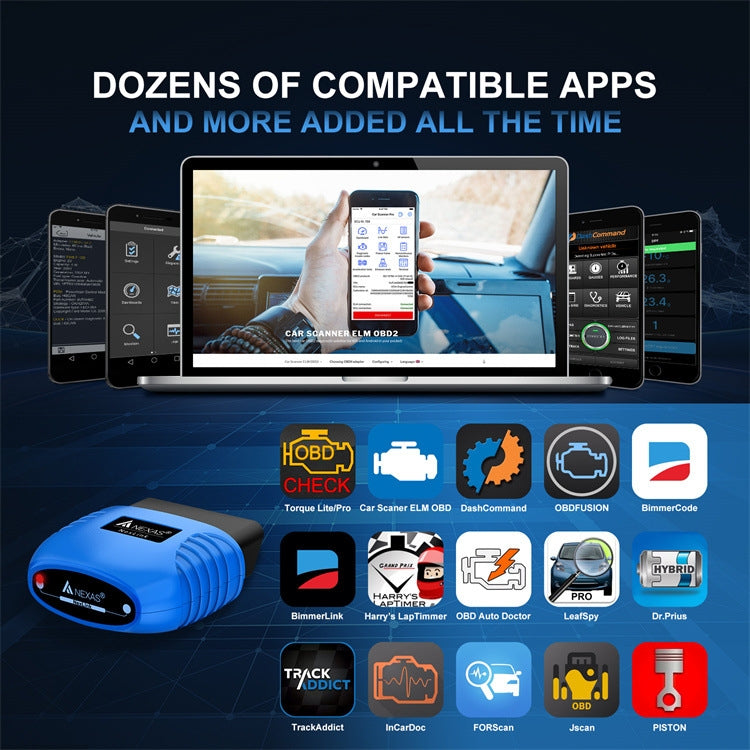 Scanner de diagnostic OBD2 Nexas Bluetooth 5.0 pour IOS/Android