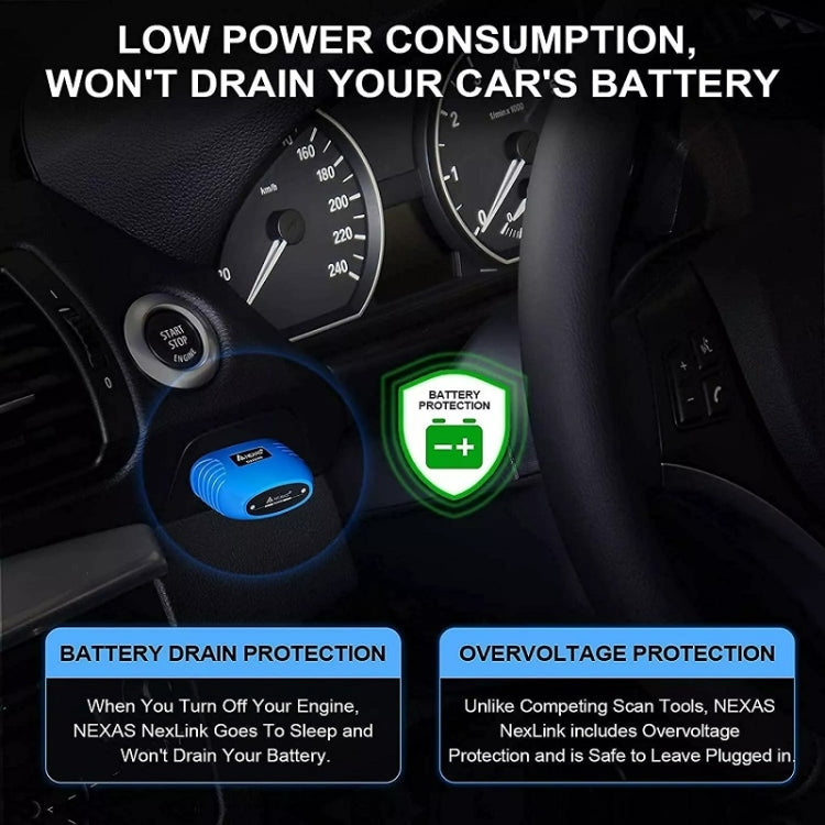 Scanner de diagnostic OBD2 Nexas Bluetooth 5.0 pour IOS/Android