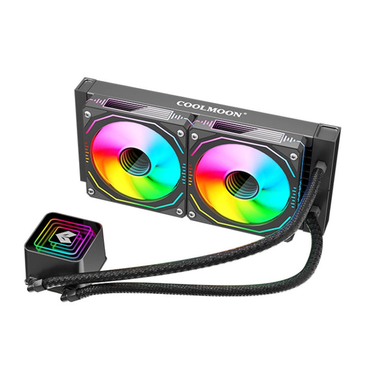 Radiateur de refroidissement par eau COOLMOON Glacier 240 pour ordinateur de bureau, ventilateur de refroidissement par eau CPU intégré ARGB multi-plateformes, couleur : noir