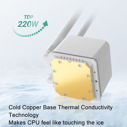 Radiateur de refroidissement par eau COOLMOON Glacier 240 pour ordinateur de bureau, ventilateur de refroidissement par eau CPU intégré ARGB multi-plateformes, couleur : noir