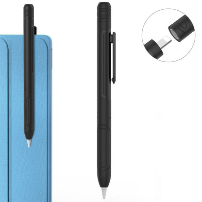 For Apple Pencil 1 AhaStyle PT141 Triple Defense Pen Clip Silicone Protective Case(Wine Red)