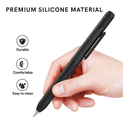For Apple Pencil 1 AhaStyle PT141 Triple Defense Pen Clip Silicone Protective Case(Midnight Blue)
