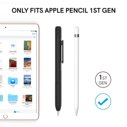 For Apple Pencil 1 AhaStyle PT141 Triple Defense Pen Clip Silicone Protective Case(Midnight Blue)