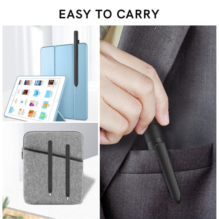 For Apple Pencil 1 AhaStyle PT141 Triple Defense Pen Clip Silicone Protective Case(Midnight Blue)
